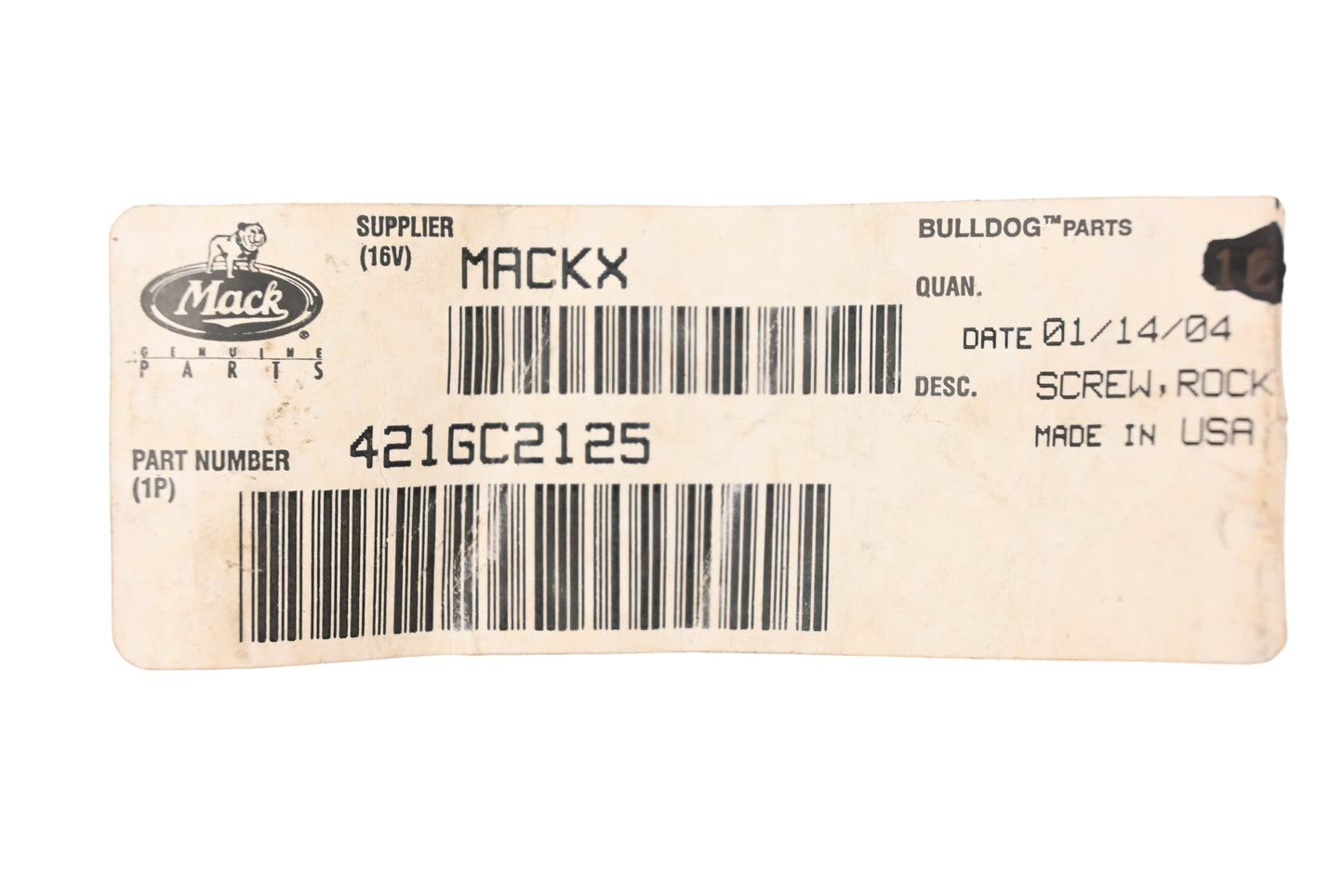 Mack 421GC2125 Rocker Arm Screw NOS