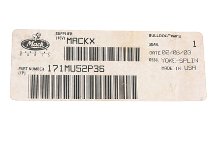Mack 171MU52P36, M200301280034 6-4-7881X Splined End Yoke NOS