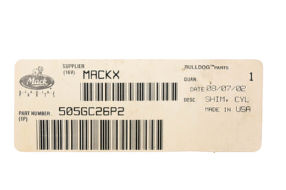 Mack 505GC26P2 Cylinder Sleeve Shoulder Shim NOS