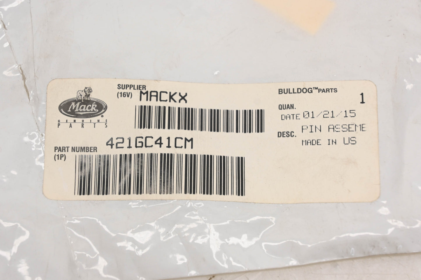 Mack 421GC41CM Adjusting Pin Screw NOS