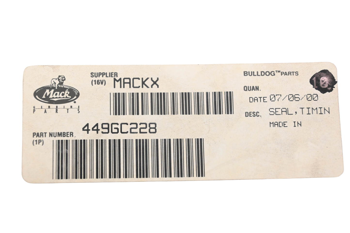 Mack 449GC228 Timing Seal NOS