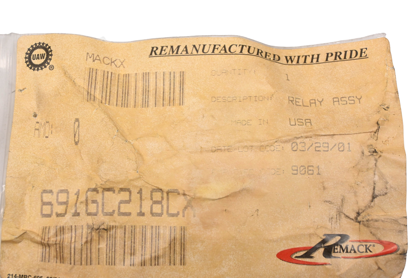 Remack 691GC218CX Remanufactured Puff Limiter Valve Relay Assembly