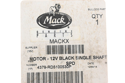 Mack 4379-RD5100530P, 3554514196 12v Black Single Shaft Unimotor NOS