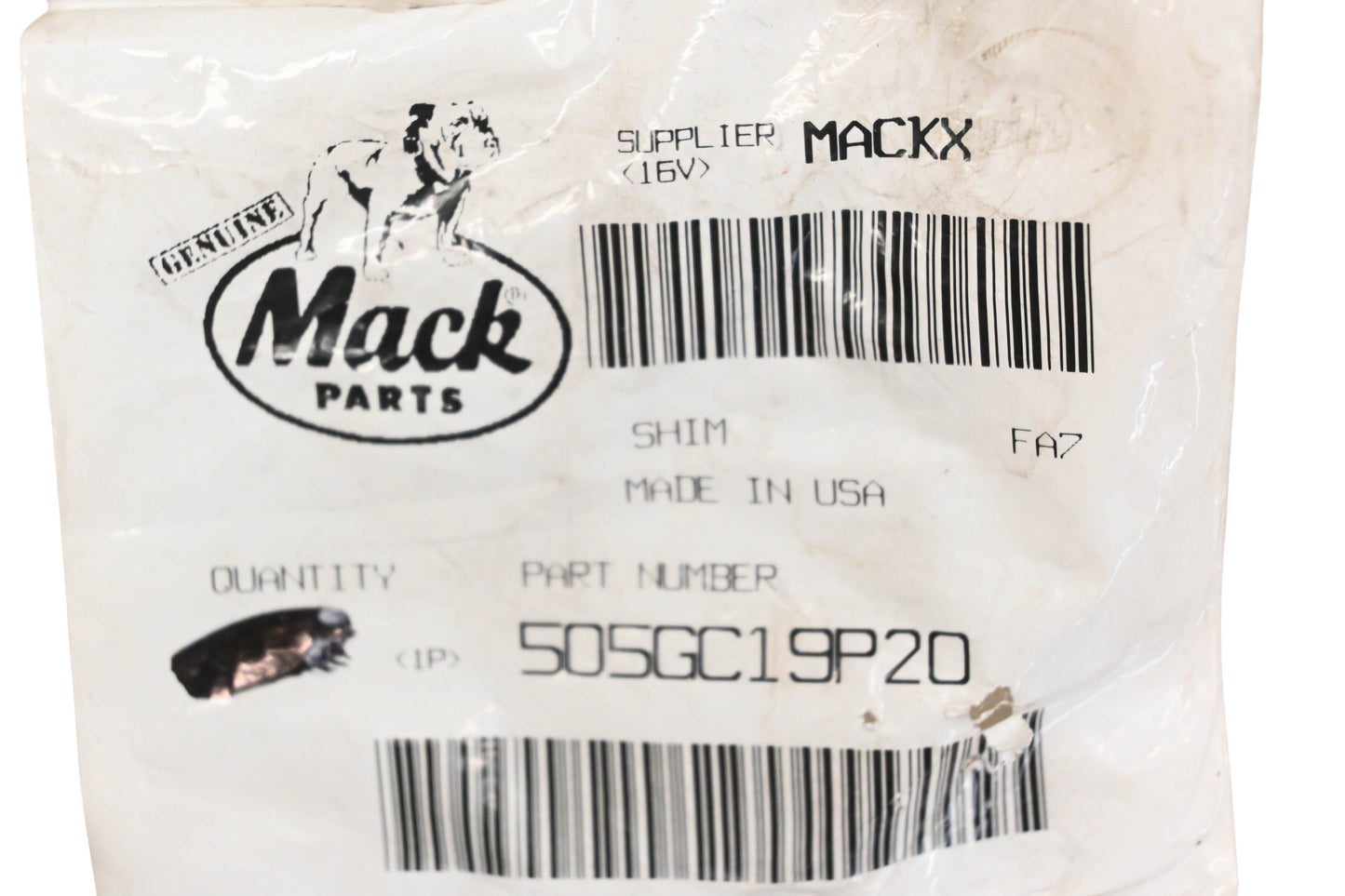 Mack 505GC19P20 Shims Qty 2 NOS