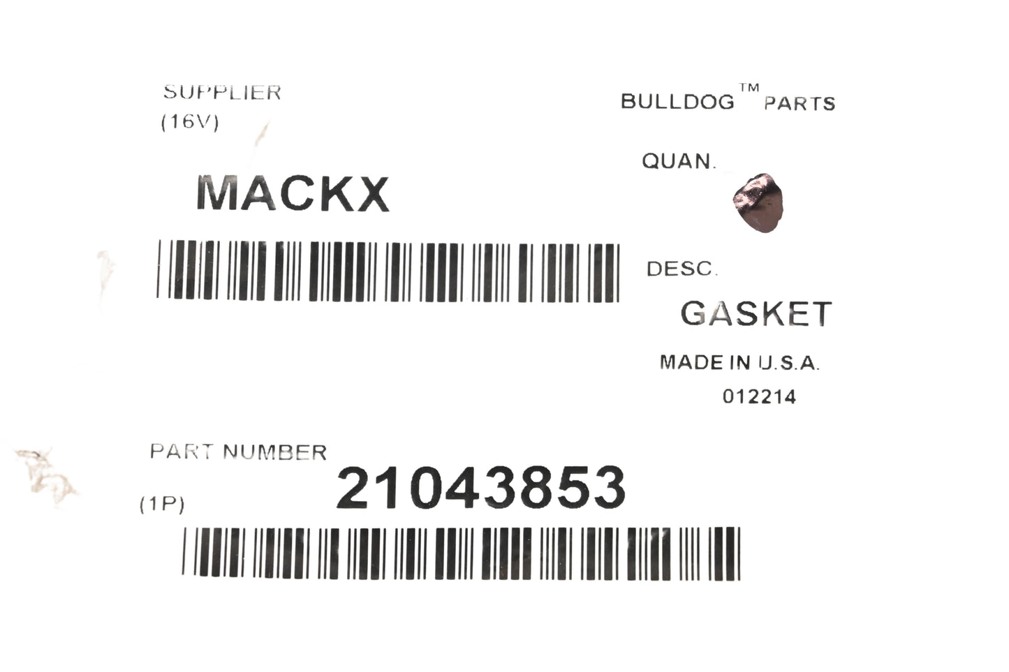 Mack 21043853, 590GB345A Gasket NOS