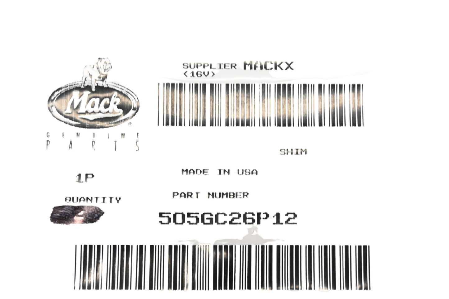 Mack 505GC26P12 Shim NOS