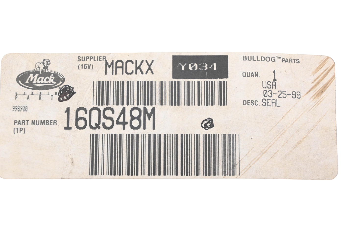 Mack 16QS48M Rubber Seal Strip 11' NOS