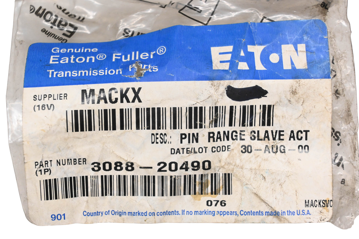 Mack 3088-20490 Eaton Fuller Range Slave Pin NOS