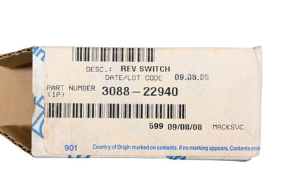 Mack 3088-22940 Eaton Fuller Reverse Switch NOS