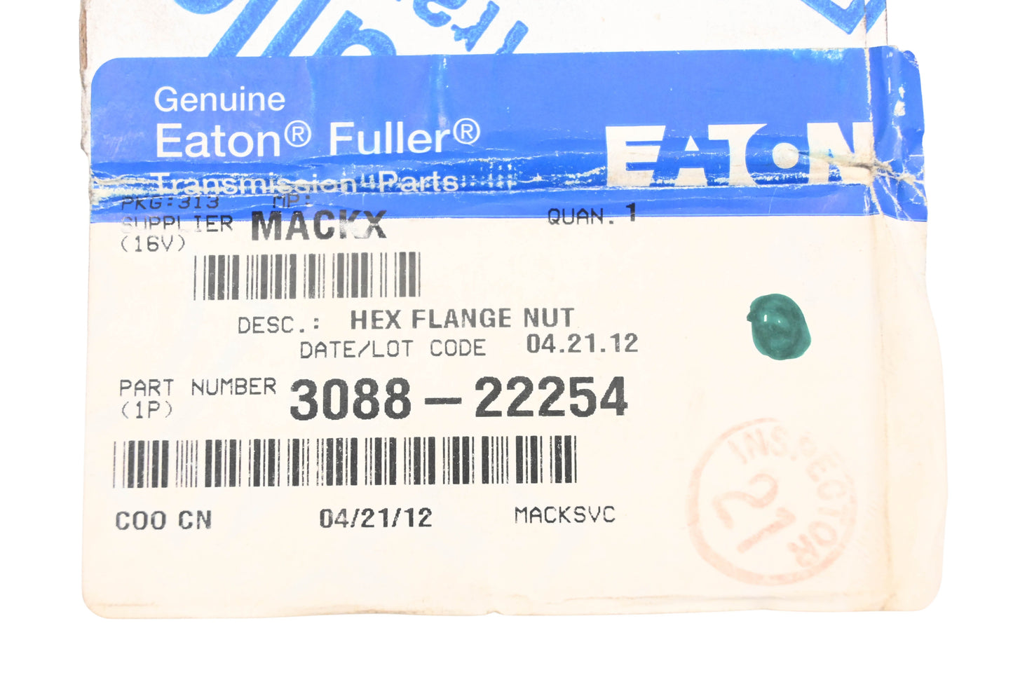 Mack 3088-22254 Eaton Fuller Nut NOS