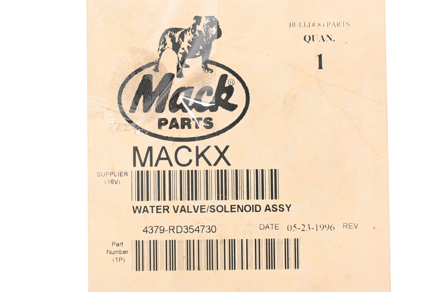 Mack 4379-RD354730, RD-5-0060-0 Red Dot Water Valve/Solenoid Assembly NOS
