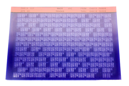 Mack CH613 107 CH61375806 -CH61376320 VRI Microfiche NOS