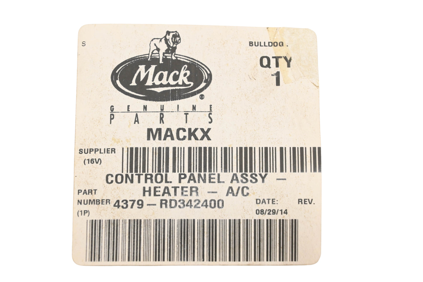 Mack 4379-RD342400, RD-3-4240-0 Red Dot Heater/AC Control Panel NOS