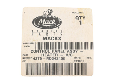 Mack 4379-RD342400, RD-3-4240-0 Red Dot Heater/AC Control Panel NOS