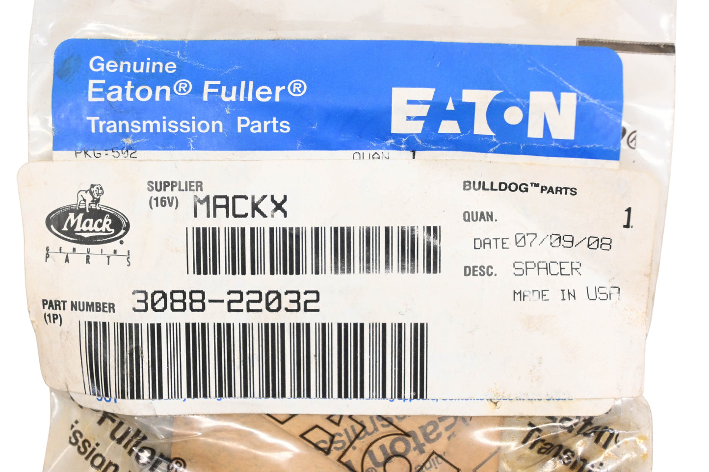 Mack 3088-22032, 22032 Eaton Fuller Gear Spacer NOS