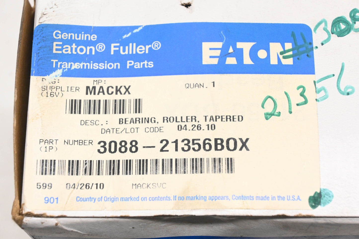 Mack 3088-21356BOX Eaton Fuller Bearing Assembly NOS