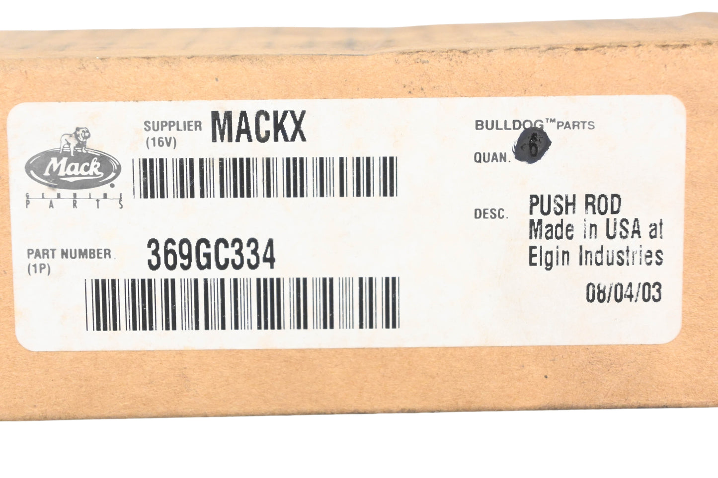 Mack 369GC334, 20706163 Push Rod NOS