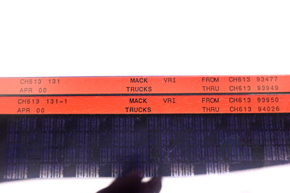 Mack CH613 131, CH613 131-1 CH61393477 - CH61394026 VRI Microfiche Lot of 2 NOS
