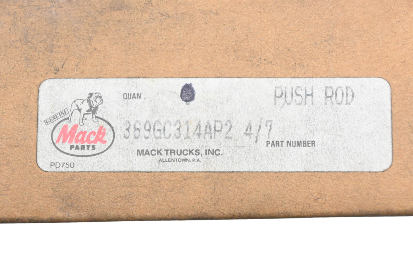 Mack 369GC314AP2, 25084971 Push Rod NOS