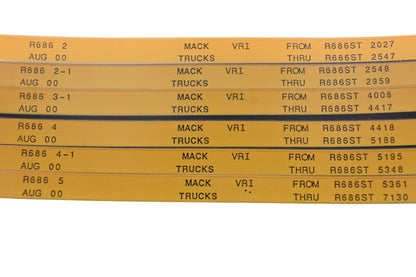 Mack R686 2, R686 3, R686 5 R686ST2027 - R686ST7130 VRI Microfiche Lot of 6 NOS