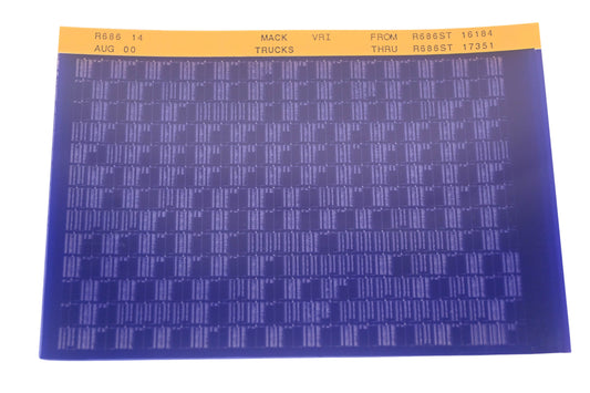 Mack R686 14 R686ST16184 - R686ST17351 VRI Microfiche NOS
