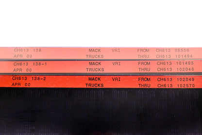 Mack CH613 138, CH613 138-1, CH613 138-2 CH61399556 -CH613102570 VRI Microfiche Lot of 3 NOS