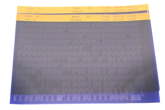 Mack R685 14, R958 15 685ST16328 - R685ST20323 VRI Microfiche Lot of 2 NOS