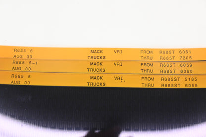 Mack R685 5, R685 5-1, R685 6 R685ST5185 - R685T7205 VRI Microfiche Lot of 3 NOS