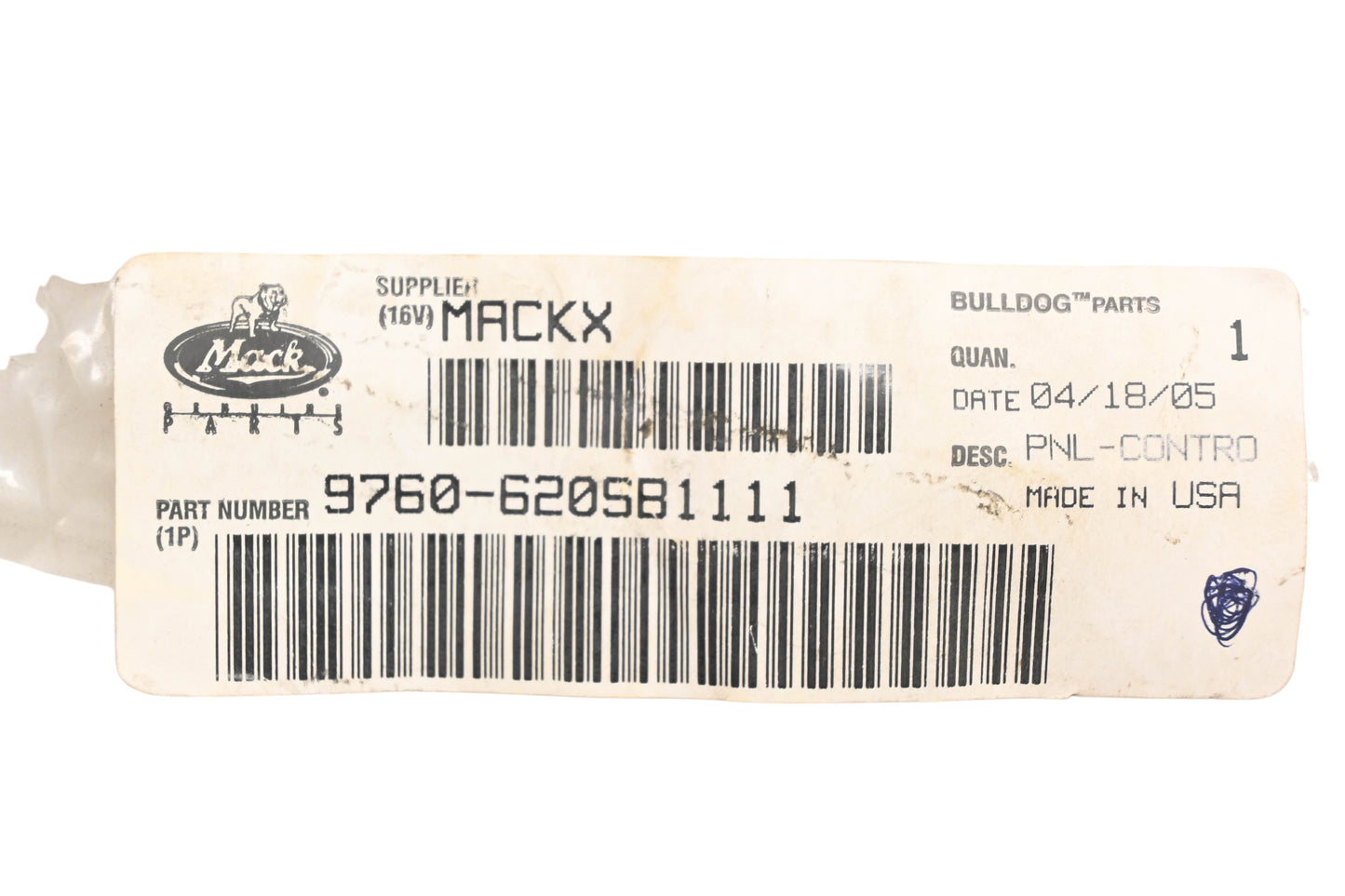 Mack 9760-620SB1111 Control Panel NOS