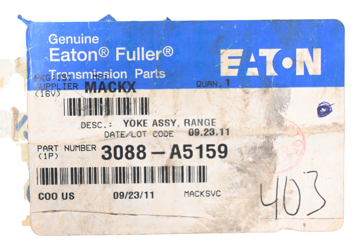 Mack 3088-A5159 Eaton Fuller Range Yoke Assembly NOS