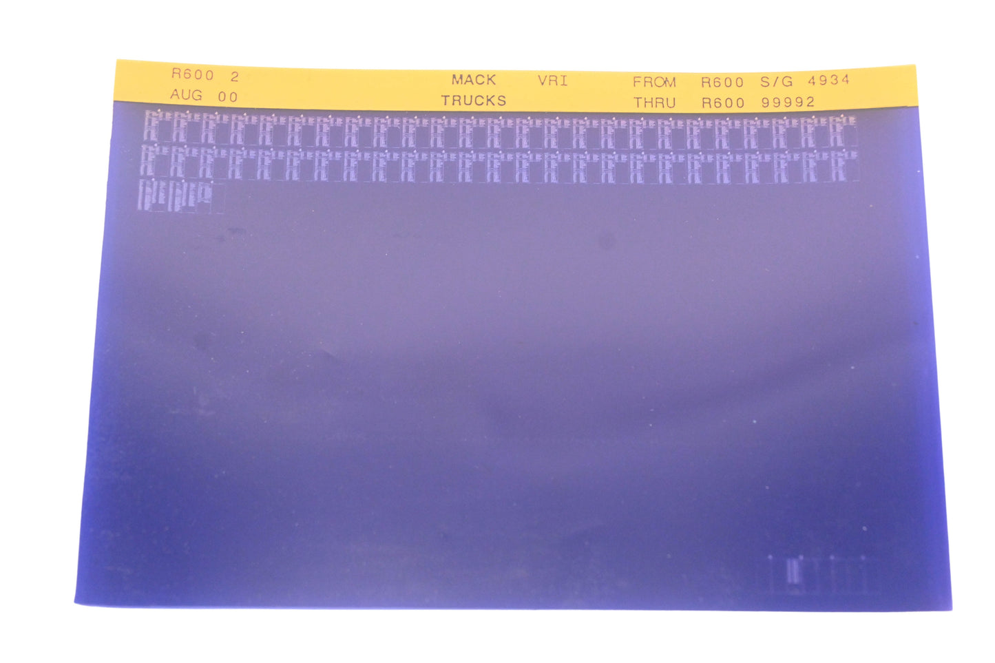Mack R600 2 R600 S/G 4934 - R60099992 VRI Microfiche NOS