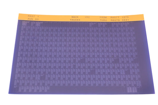 Mack R607 1 R607T1275 - R607S3631 VRI Microfiche NOS