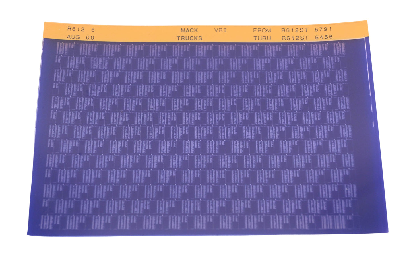 Mack R612 8 R612ST5791 - R612ST6466 VRI Microfiche NOS