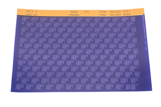 Mack R612 8 R612ST5791 - R612ST6466 VRI Microfiche NOS