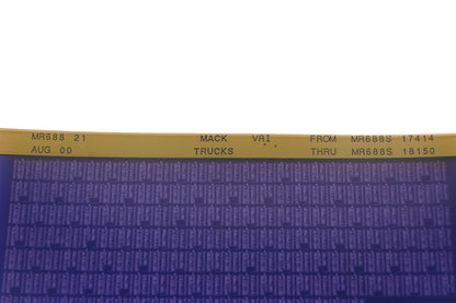 Mack MR688 21 MR688S17414 - MR688S18150 VRI Microfiche NOS