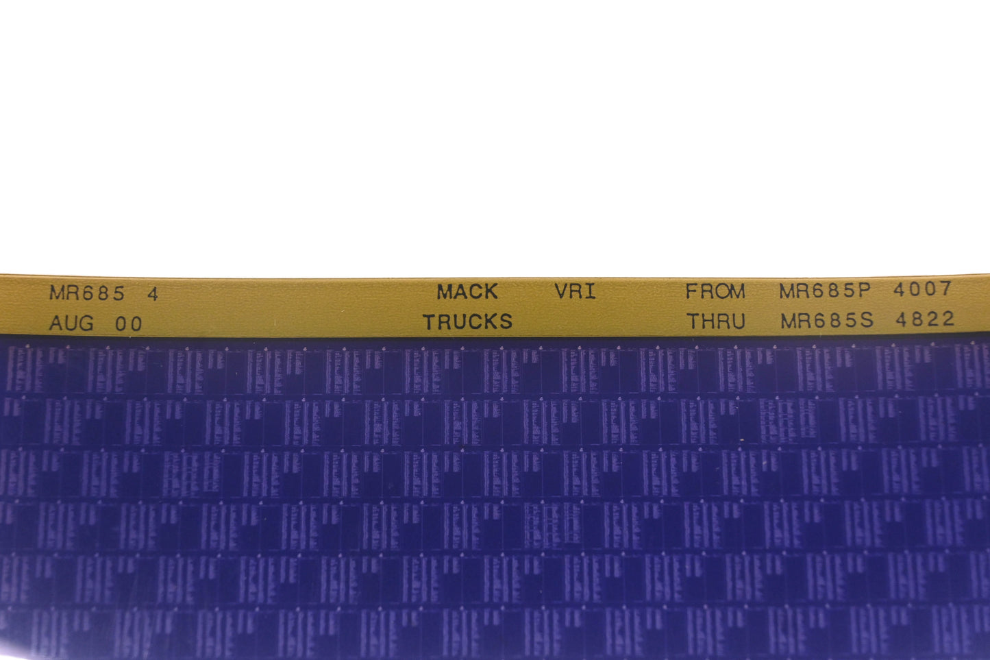 Mack MR685 4 MR685P4007 - MR685S4822 VRI Microfiche NOS
