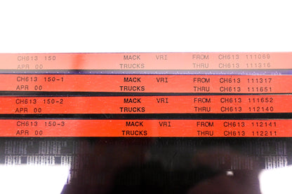 Mack CH613 150, CH613 150-1, CH613 150-3 CH613111069 - CH613112211 VRI Microfiche Lot of 4 NOS