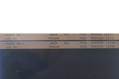 Mack RD686 28, RD686 28-1 RD686S13331 - RD686SX13758 VRI Microfiche Lot of 2 of 2 NOS