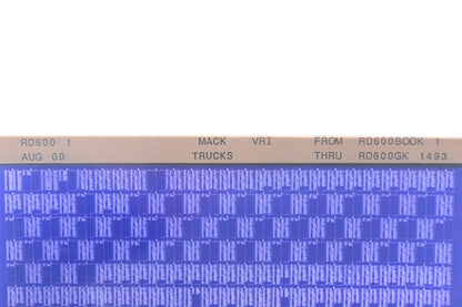 Mack RD600 1 RD600BOOK1 - RD600GK1493 VRI Microfiche NOS