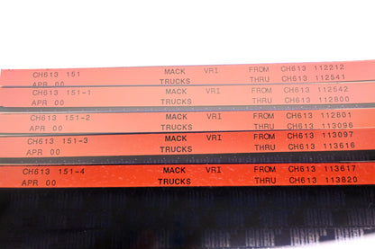 Mack CH613 151, CH613 151-1, CH613 151-4 CH613112212 - CH613113820 VRI Microfiche Lot of 5 NOS