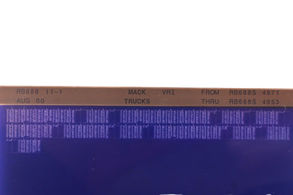 Mack RB688 11-1 RB688S4871 - RB688S4953 VRI Microfiche NOS