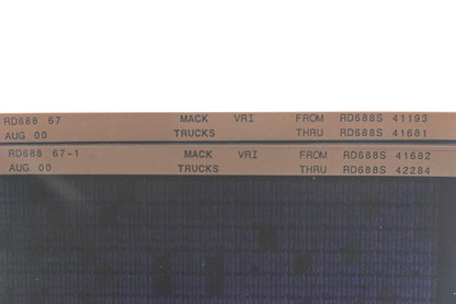 Mack RD688 67, RD688 67-1 RD688S41193 - RD688S42284 VRI Microfiche Lot of 2 NOS