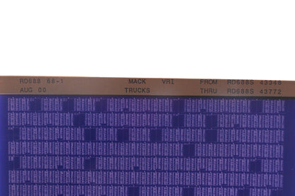 Mack RD688 68-1 RD688S43348 - RD688S43772 VRI Microfiche NOS