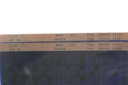Mack RD688 71, RD688 71-1 RD688S45140 - RD688S45880 VRI Microfiche Lot of 2 NOS