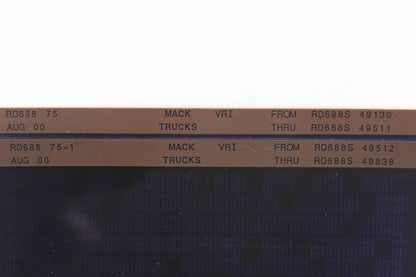 Mack RD688 75, RD688 75-1 RD688S49130 - RD688S49838 VRI Microfiche Lot of 2 NOS