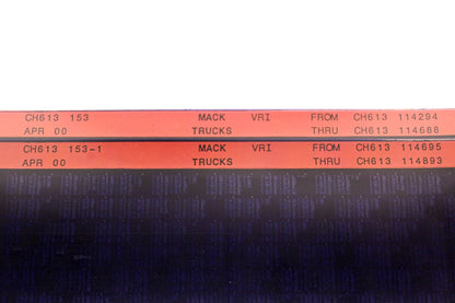 Mack CH613 153, CH613 153-1 CH613114294 - CH613114893 VRI Microfiche Lot of 2 NOS