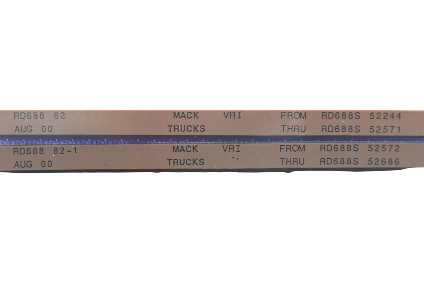 Mack RD688 82, RD688 82-1 RD688S52244 - RD688S52686 VRI Microfiche Lot of 2 NOS