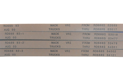 Mack RD688 83, RD688 83-1, RD688 83-3 RD688S52689 - RD688S54121 VRI Microfiche Lot of 4 of 4 NOS