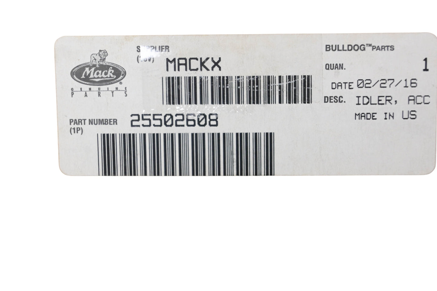 Mack 25502608, 786GB41BM Idler Belt Pulley Kit NOS