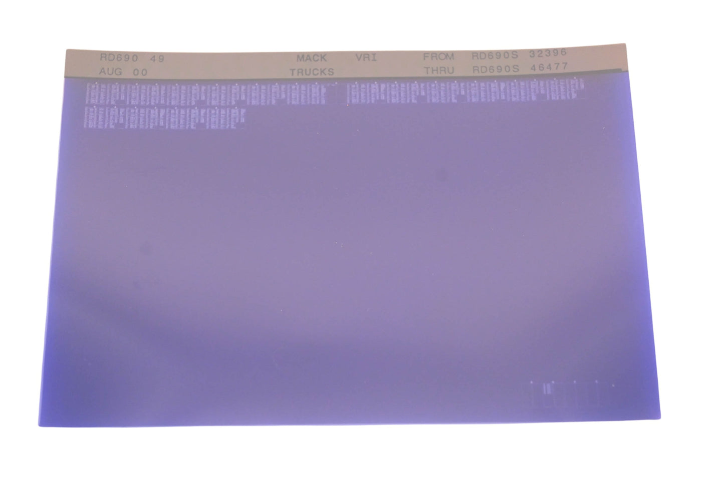 Mack RD690 49 RD690S32396 - RD690S46477 VRI Microfiche NOS